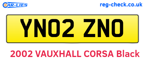 YN02ZNO are the vehicle registration plates.
