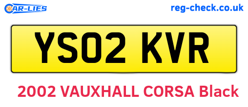 YS02KVR are the vehicle registration plates.