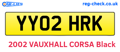 YY02HRK are the vehicle registration plates.