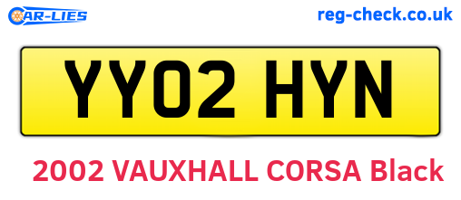 YY02HYN are the vehicle registration plates.