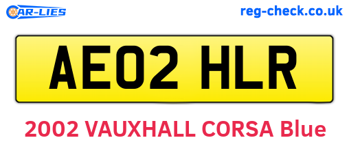 AE02HLR are the vehicle registration plates.
