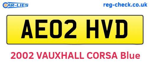 AE02HVD are the vehicle registration plates.