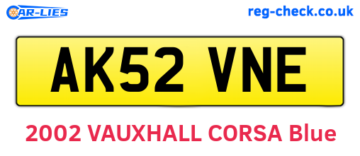 AK52VNE are the vehicle registration plates.