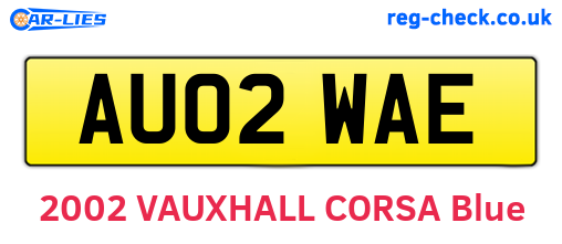 AU02WAE are the vehicle registration plates.