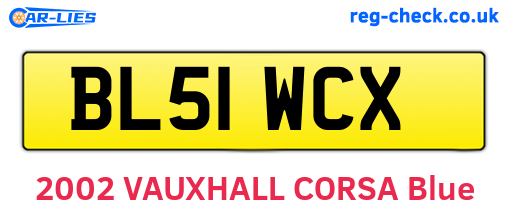 BL51WCX are the vehicle registration plates.