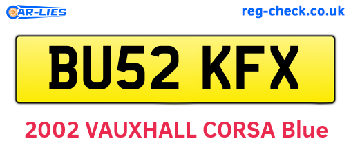 BU52KFX are the vehicle registration plates.