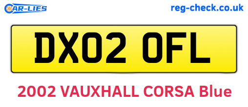 DX02OFL are the vehicle registration plates.