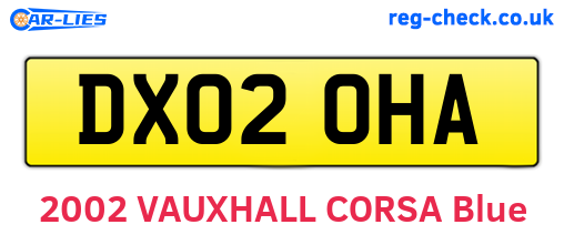 DX02OHA are the vehicle registration plates.