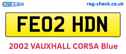 FE02HDN are the vehicle registration plates.