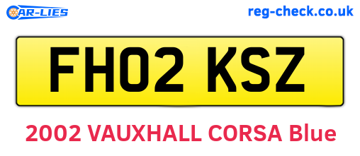 FH02KSZ are the vehicle registration plates.