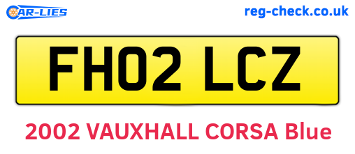 FH02LCZ are the vehicle registration plates.