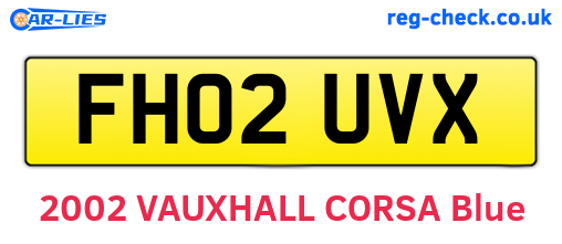 FH02UVX are the vehicle registration plates.