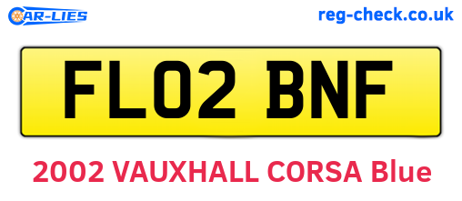 FL02BNF are the vehicle registration plates.
