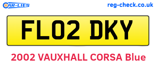 FL02DKY are the vehicle registration plates.