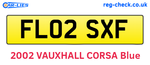 FL02SXF are the vehicle registration plates.