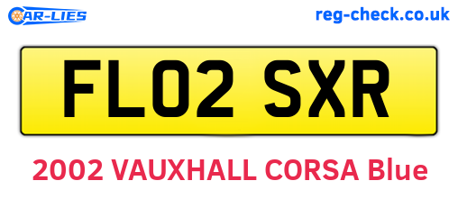 FL02SXR are the vehicle registration plates.