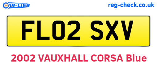 FL02SXV are the vehicle registration plates.