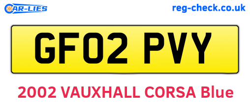 GF02PVY are the vehicle registration plates.