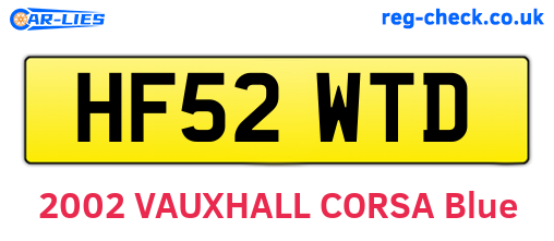 HF52WTD are the vehicle registration plates.