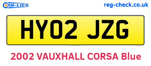 HY02JZG are the vehicle registration plates.