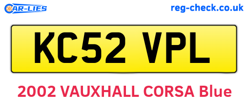 KC52VPL are the vehicle registration plates.