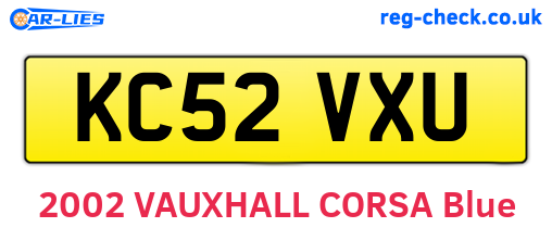 KC52VXU are the vehicle registration plates.