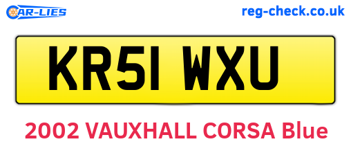 KR51WXU are the vehicle registration plates.