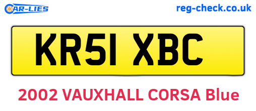 KR51XBC are the vehicle registration plates.