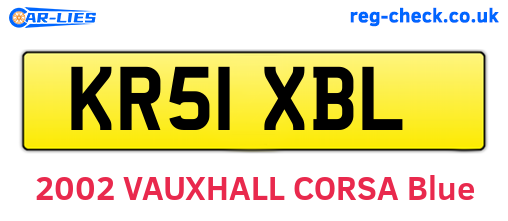 KR51XBL are the vehicle registration plates.