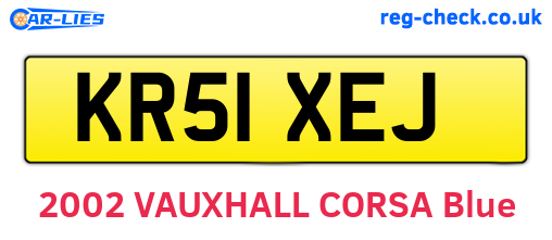 KR51XEJ are the vehicle registration plates.