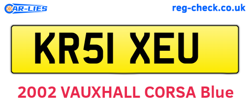KR51XEU are the vehicle registration plates.