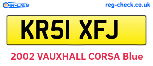 KR51XFJ are the vehicle registration plates.