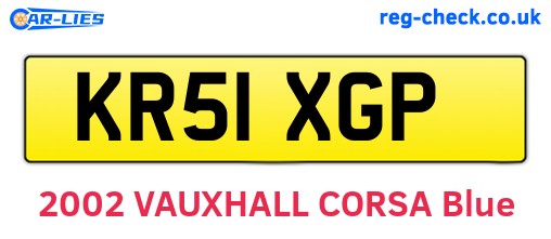KR51XGP are the vehicle registration plates.