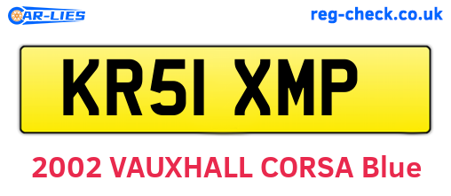 KR51XMP are the vehicle registration plates.