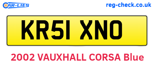 KR51XNO are the vehicle registration plates.