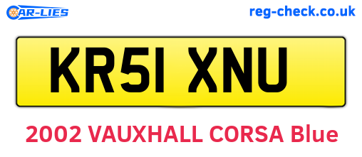 KR51XNU are the vehicle registration plates.