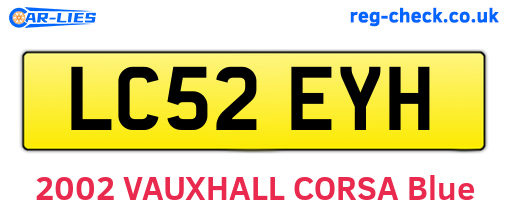 LC52EYH are the vehicle registration plates.