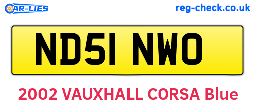 ND51NWO are the vehicle registration plates.