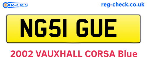NG51GUE are the vehicle registration plates.
