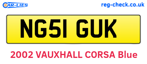 NG51GUK are the vehicle registration plates.