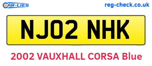 NJ02NHK are the vehicle registration plates.