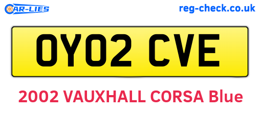 OY02CVE are the vehicle registration plates.