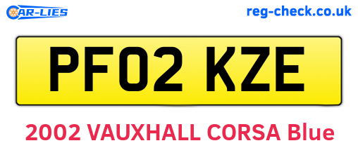PF02KZE are the vehicle registration plates.
