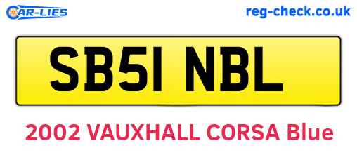SB51NBL are the vehicle registration plates.