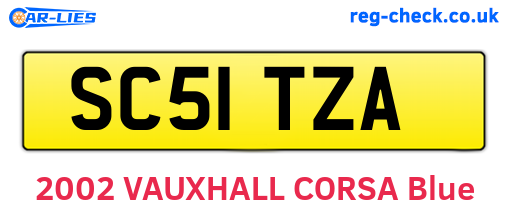 SC51TZA are the vehicle registration plates.