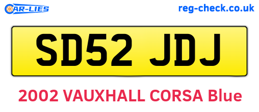 SD52JDJ are the vehicle registration plates.