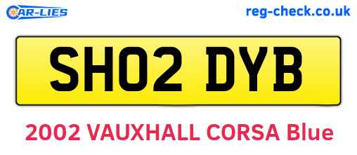 SH02DYB are the vehicle registration plates.