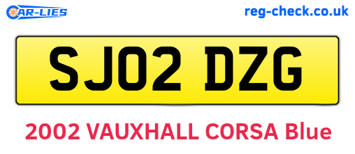 SJ02DZG are the vehicle registration plates.