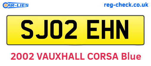 SJ02EHN are the vehicle registration plates.