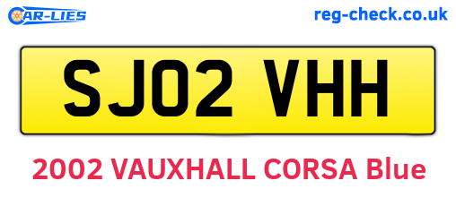 SJ02VHH are the vehicle registration plates.